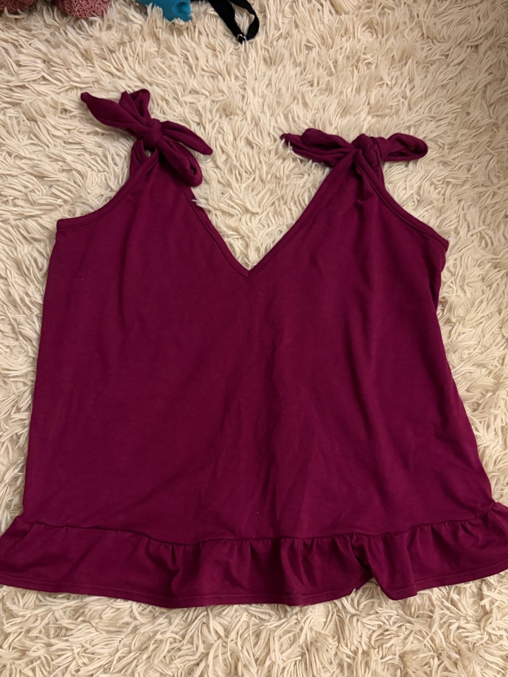 Magenta Tie-Shoulder Tank Top